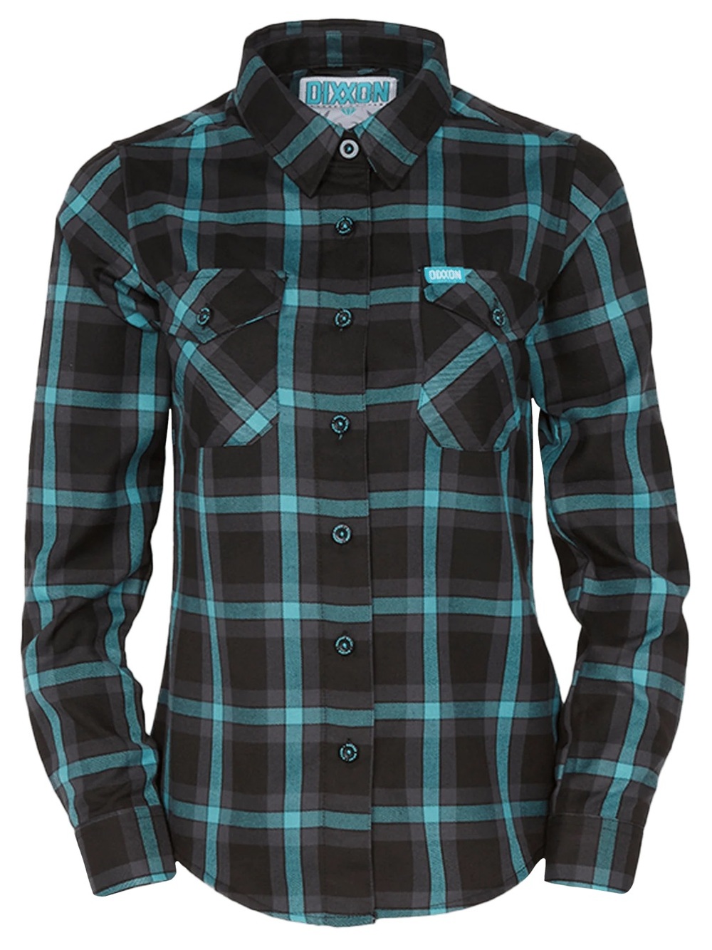DIXXON Union Square Flannel Black & Teal, sz M